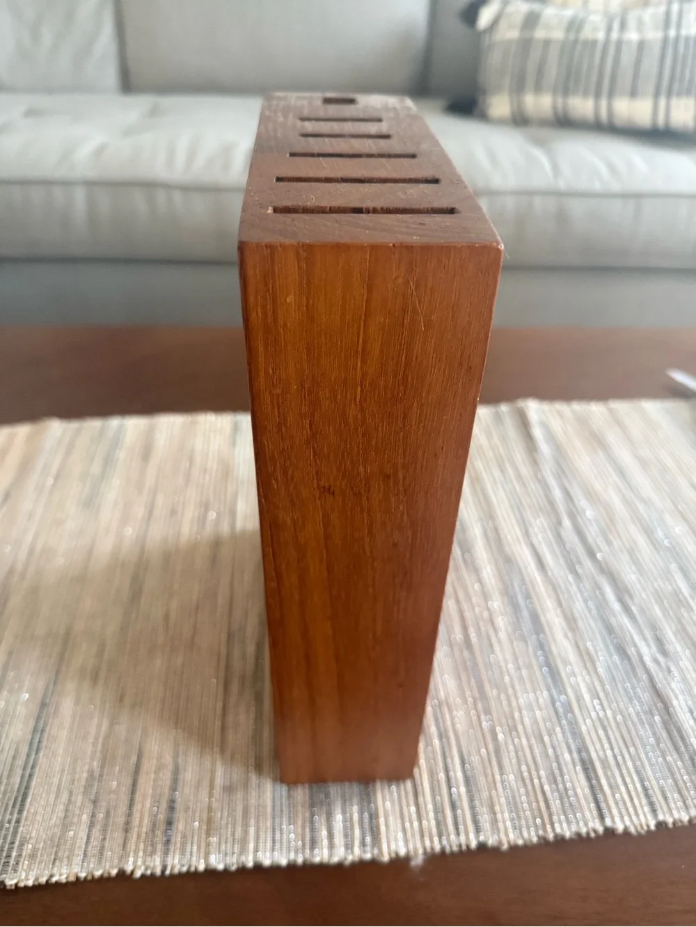 Wood Knife Block - Rich Brown